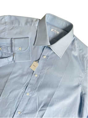 Fray Mozart Dress Shirt Men’s 42/16.5 Sky Blue Cotton Made in Italy NWT